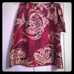 Talbots Silk Wrap skirt